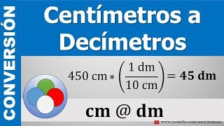 CONVERTIR DE CENTÍMETROS A DECÍMETROS  cm a dm [upl. by Cleary169]