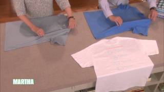 How to Fold a TShirt  Marthas Best Clothes Folding Hack [upl. by Merete261]