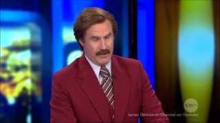 Ron Burgundy amp The quotInfamous Fannyquot Interview LIVE FULL Australian Tv 25112013 [upl. by Krein341]