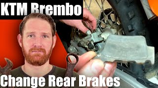 How To 🛠 Change and Bleed Rear KTM Brembo Brakes [upl. by Yahsal]