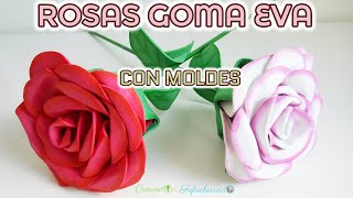 Cómo Hacer ROSAS de Goma eva o Foamy CON MOLDES [upl. by Zobe]