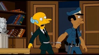 The Simpsons Mr Burns gets arrested [upl. by Ennayllek704]