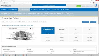 RSMeans Data Online Square Foot Estimator [upl. by Irak660]