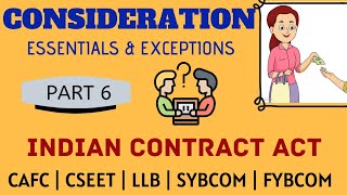 Consideration  Essentials of Valid Consideration  Indian Contract Act  with Examples amp Caselaws [upl. by Sevik]