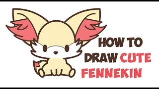 How to Draw Fennekin from Pokemon Cute Chibi Kawaii Easy Step by Step Drawing for Kids [upl. by Sugden]