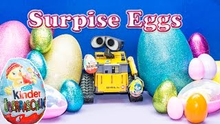 Opening Minnie Mouse and Shopkins Surprise Eggs with Walle [upl. by Ahseiuqal]