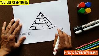 How to draw PYRAMID easy [upl. by Kipp904]