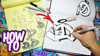 How To Draw Graffiti Letter D Tutorial [upl. by Alvina]