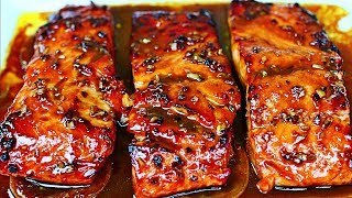 Honey Garlic Glazed Salmon Recipe  Easy Salmon Recipe [upl. by Tacita]