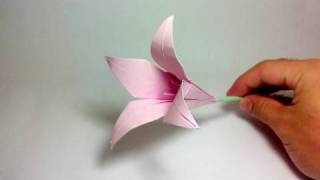 Origami Flower  Lily 100th video [upl. by Ha]