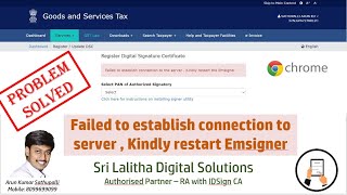 Solution to quotFailed to establish connection to server Kindly restart Emsignerquot [upl. by Fiona]