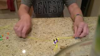 How to create a Iroquois Wampum Belt using string and beads [upl. by Leacim]