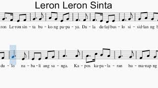 Leron Leron Sinta with dotted notes [upl. by Ellebanna]