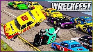 FLIPPING OVER THE FENCE  Wreckfest  NASCAR [upl. by Eanil302]