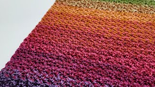 EASY Crochet Stitch For Blankets and Scarfs  Beginner Crochet  Thicket Stitch [upl. by Otrebireh]