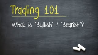 Trading 101 What is quotBullishquot  quotBearishquot [upl. by Ayhay]