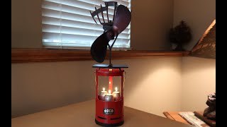 Truck Camping Candle Heater w Fan heat activated  no batteries [upl. by Hazeghi]