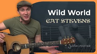 Wild World by Cat Stevens  Easy Guitar Lesson [upl. by Shum]