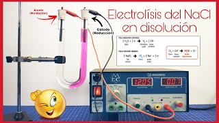 ELECTROLÍSIS DEL CLORURO SÓDICO NaCl  EXPERIMENTO Y REACCIONES ELECTROQUÍMICAS EXPLICADAS [upl. by Drucy750]