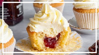 JAMFILLED Glutenfree Vanilla Cupcakes Recipe 😍  Baking with Becky [upl. by Osnofledi]