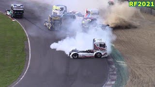 Crashes amp action British Truck racing meeting Brands Hatch 5 June 2021 [upl. by Herman739]