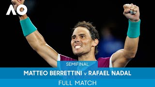 Matteo Berrettini v Rafael Nadal Full Match SF  Australian Open 2022 [upl. by Avilo]