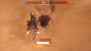 BOBA FETT vs SARLACC PIT in Star Wars Battlefront [upl. by Vitia]