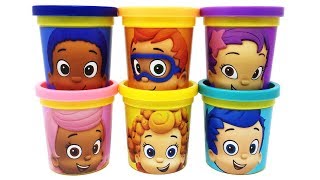 Bubble Guppies PlayDoh Can Heads amp Surprise Toys Molly Goby Deema Nonny Oona [upl. by Elle]