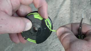 RYOBI How to ReSpoolReString 18V WEED WHACKER [upl. by Bergren]