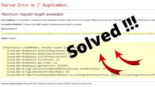 Solved Maximum request length exceeded in Visual Studio 2017 2019 [upl. by Geier]