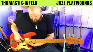 THOMASTIKINFELD Jazz Flat Wound Bass Strings Review [upl. by Anawal]