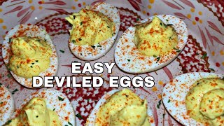 EASY DEVILED EGG RECIPE  HOLIDAY SIDE DISH  COOK WITH ME [upl. by Saber]