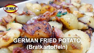 Delicious Fried Potato Recipe  Bratkartoffeln  German Fried Potatoes  German Street Food [upl. by Nihs]