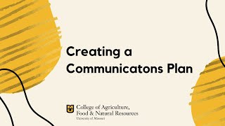 Creating a Communications Plan [upl. by Corrinne]