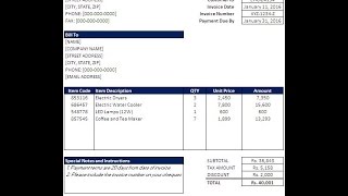 How to Create an Invoice Template in Excel [upl. by Cristionna461]