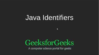 Java Identifiers  GeeksforGeeks [upl. by Illa]