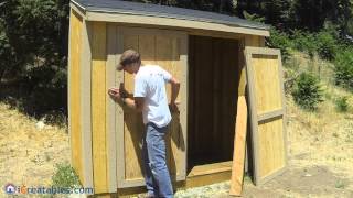 How To Build A Lean To Shed  Part 8  Double Door Build [upl. by Nnylyrehc]