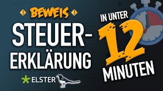 BEWEIS Steuererklärung Elster selber machen in 12 Minuten  Elster ausfüllen Steuererklärung 2020 [upl. by Gnoud]