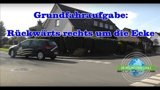 Grundfahraufgabe  Rückwärts um die Ecke  Prüfungsfahrt  Fahrstunde [upl. by Baiel]