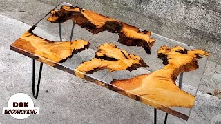 Epoxy Resin Table Art  Wood Projects  DAK Woodworking [upl. by Woodberry693]