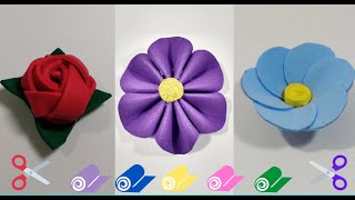 hacer flores en foamy  goma eva FACIL Y RAPIDO  ideas FACILES para hacer flores con foami [upl. by Oderfodog249]