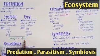 Symbiotic Mutualism  Predation  parasitism  Class 12 Biology [upl. by Anastasie]