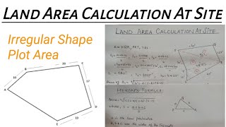 Land Area Calculation at Site  How to Calculate Land Area  Irregular Shape Plot Area Calculation [upl. by Ahlgren17]