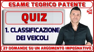 QUIZ  DEFINIZIONI E CLASSIFICAZIONE VEICOLI [upl. by Sperry]