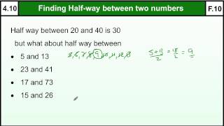 410 HalfwayMidpoint between two numbers  quick method  Basic Maths Core Skills Level 4 [upl. by Atinet]