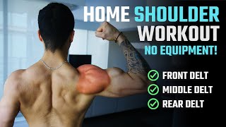 How To Grow Bigger Shoulders At Home NO WEIGHTS WORKOUT [upl. by Zennie]