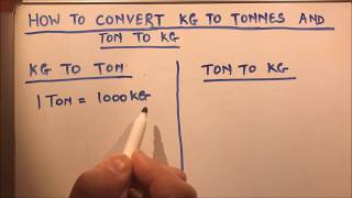 HOW TO CONVERT KG TO TONNES AND TONNES TO KG [upl. by Anaihsat]