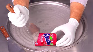 Fanta Cherry Ice Cream Rolls  how to make Fanta to Ice Cream  fast ASMR Hand Sounds amp Movements [upl. by Atiroc]