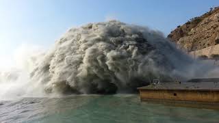 Largest Dam Spillway opening T4 Tarbela [upl. by Fast]