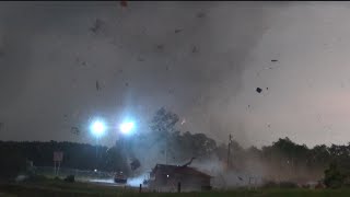 Tornado tears apart homes near Birch Tree Missouri [upl. by Ahsenaj499]